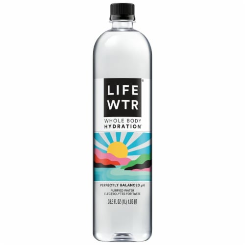 LIFEWTR® with Electrolytes Purified Bottled Water Perspective: top