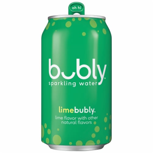 Bubly™ Lime Flavored Sparkling Water Cans Perspective: top