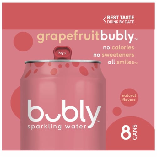Bubly™ Grapefruit Flavored Sparkling Water Cans Perspective: top