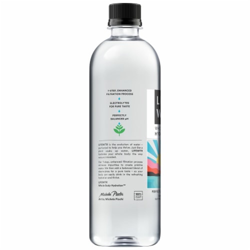LIFEWTR® Purified with Electrolytes Premium Bottled Water Perspective: top