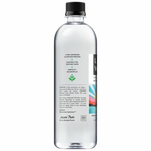 LIFEWTR® Purified with Electrolytes Premium Bottled Water Perspective: top