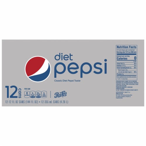 Diet Pepsi Cola Soda, 12 cans / 12 fl oz - City Market