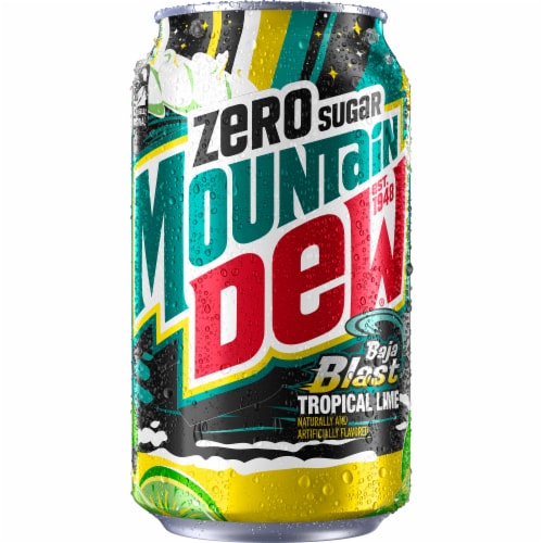 Mountain Dew® Baja Blast Zero Sugar Soda Cans Perspective: top