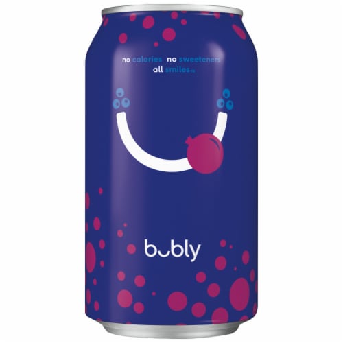 Bubly™ Blueberry Pomegranate Flavored Sparkling Water Cans Perspective: top