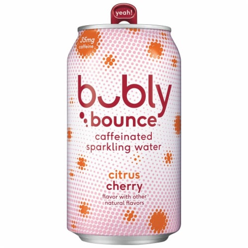 Bubly™ Bounce Caffeinated Citrus Cherry Flavored Sparkling Water Cans Perspective: top