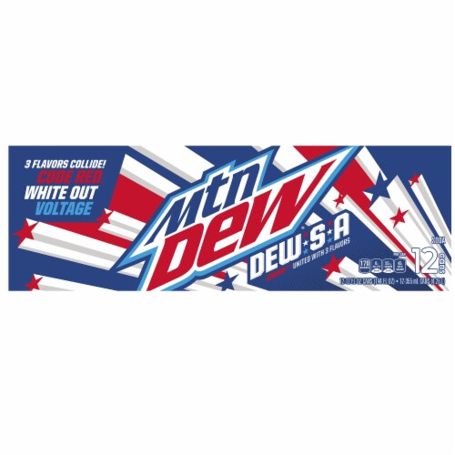 Mountain Dew Dew-S-A Soda Cans Perspective: top