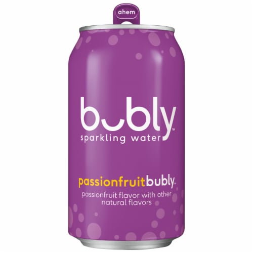 Bubly™ Passionfruit Flavored Sparkling Water Cans Perspective: top