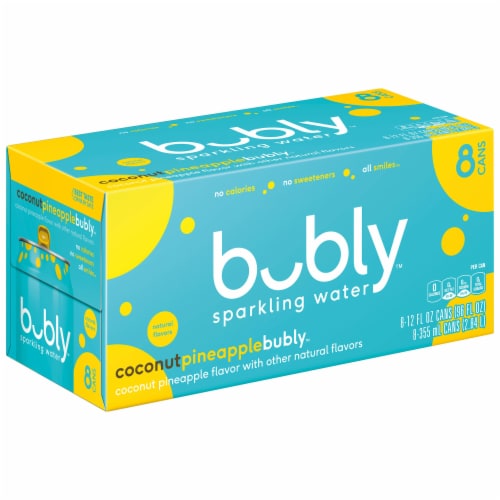 Bubly™ Coconut Pineapple Flavored Sparkling Water Cans Perspective: top