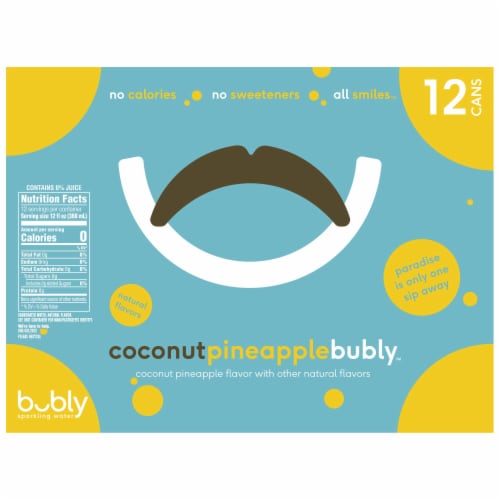 Bubly Coconut Pineapple Sparkling Water Perspective: top