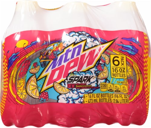Mountain Dew® Spark™ Raspberry Lemonade Soda Bottles Perspective: top