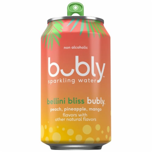 Bubly ™ Bellini Bliss Flavored Sparkling Water Cans Perspective: top