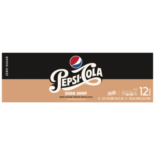 Pepsi Zero Sugar Cream Soda Cans Perspective: top