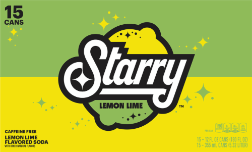 Starry Lemon Lime Flavored Soda Cans Perspective: top