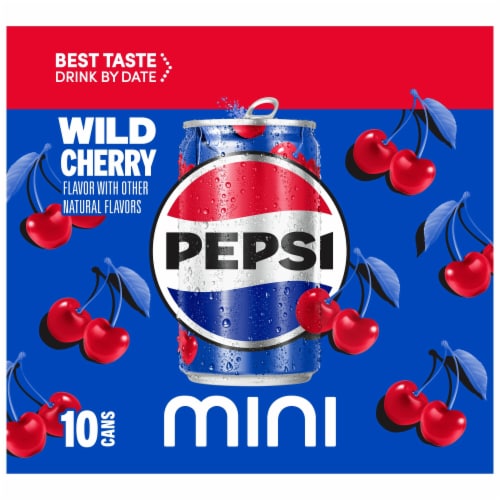 Pepsi Wild Cherry Cola Soda Pop Mini Cans Perspective: top