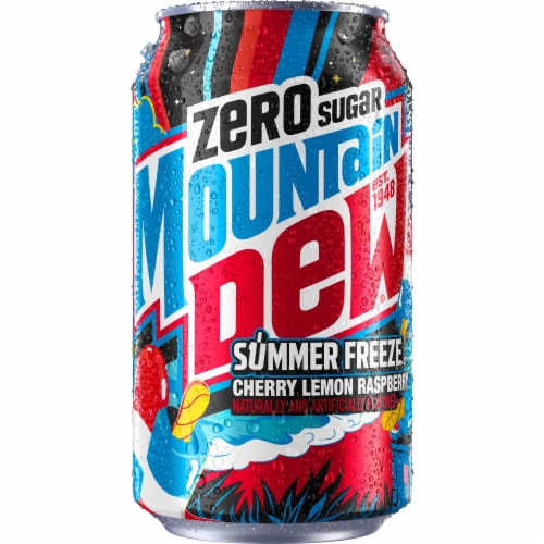 Mountain Dew® Zero Sugar Summer Freeze Soda Cans Perspective: top