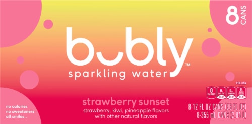 Bubly™ Strawberry Sunset Sparkling Water Perspective: top
