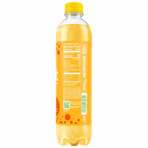 Bubly® Burst Pineapple Tangerine Sparkling Water Bottle Perspective: top