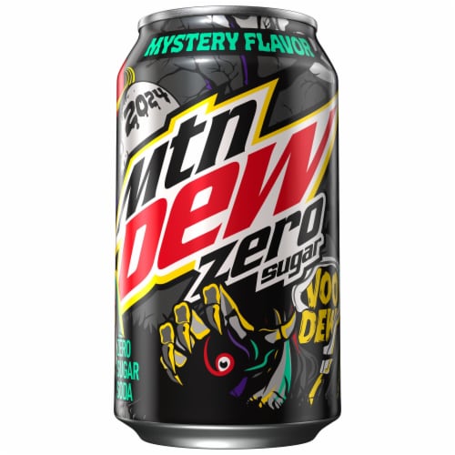 Mountain Dew Zero Sugar Voo Dew® Mystery Flavor Soda Cans Perspective: top