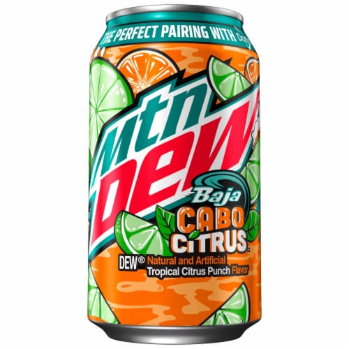 Mountain Dew® Baja Blast Cabo Citrus Soda Cans Perspective: top