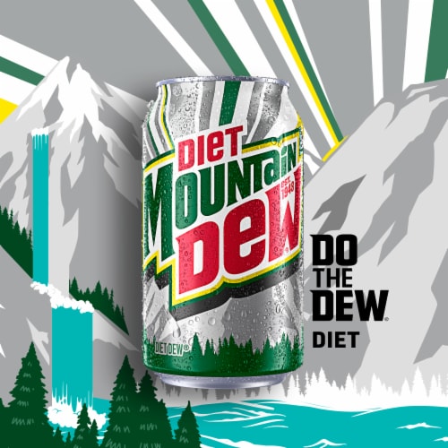 Diet Mountain Dew® Zero Sugar Soda Cans Perspective: top