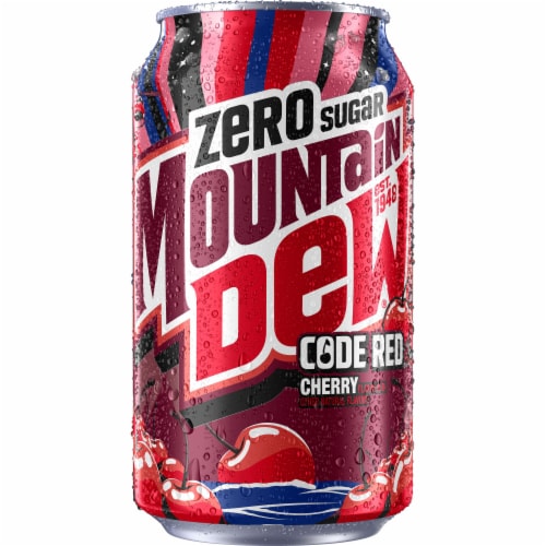 Mountain Dew® Zero Sugar Code Red Soda Cans Perspective: top