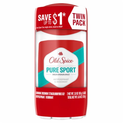 Old Spice High Endurance Pure Sport Twin Pack Antiperspirant Deodorant Perspective: top