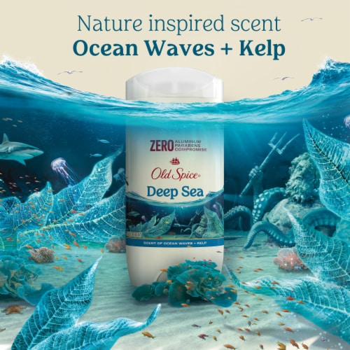 Old Spice for Men Aluminum-Free Deodorant Deep Sea with Ocean Elements Scent 1 Pack Perspective: top