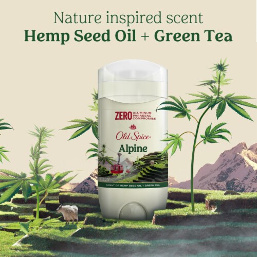 Old Spice Fresher Collection for Men Aluminum-Free Deodorant Alpine with Hemp Oil Perspective: top