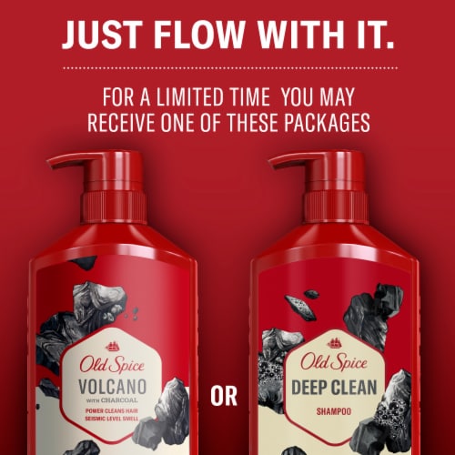Old Spice Deep Clean Shampoo for Men with Charcoal Fresh and Clean Scent Perspective: top