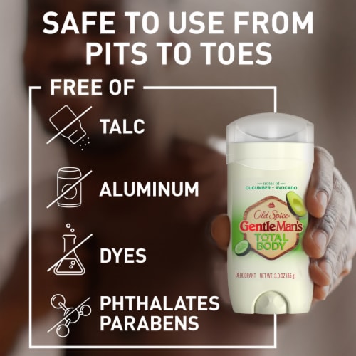 Old Spice GentleMan's Blend Aluminum Free Total Body Deodorant, Cucumber + Avocado Perspective: top