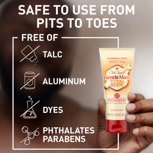 Old Spice GentleMan's Blend for Men Total Body Aluminum Free Cream Deodorant Vanilla + Shea Butter Perspective: top