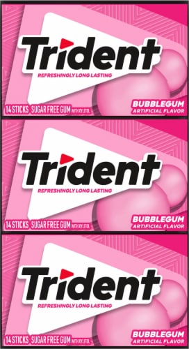 Trident Sugar Free Bubblegum Gum Perspective: top