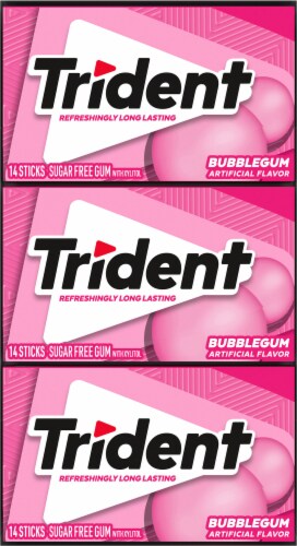 Trident Sugar Free Bubblegum Gum Perspective: top