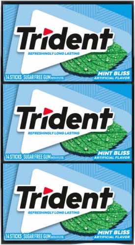 Trident Sugar Free Mint Bliss Gum Perspective: top