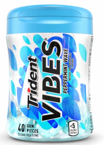 Trident Vibes Peppermint Wave Sugar Free Gum Perspective: top