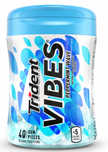 Trident Vibes Peppermint Wave Sugar Free Gum Perspective: top