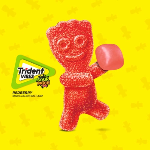 Trident Vibes Sour Patch Kids Redberry Sugar Free Gum Perspective: top