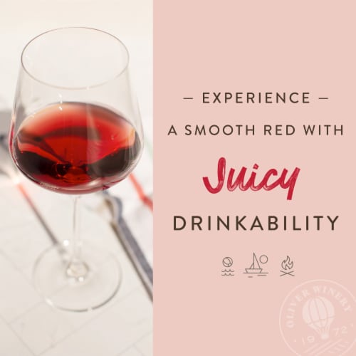 Oliver Winery Sweet Red Wine Perspective: top