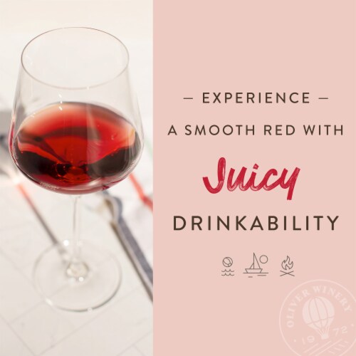 Oliver Winery Sweet Red Wine Perspective: top