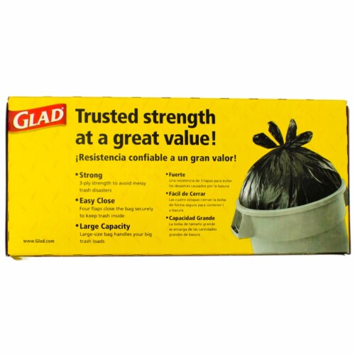 Glad Strong Quick-Tie 30 Gallon Large Trash Bags Perspective: top