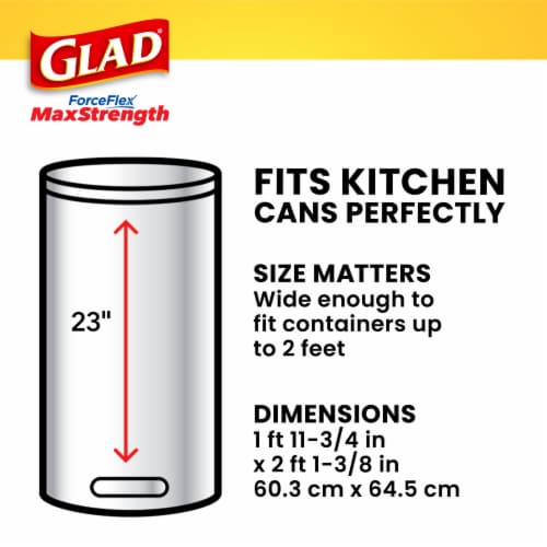 Glad ForceFlex MaxStrength with Clorox Eucalyptus and Peppermint Tall Kitchen Drawstring Trash Bags Perspective: top