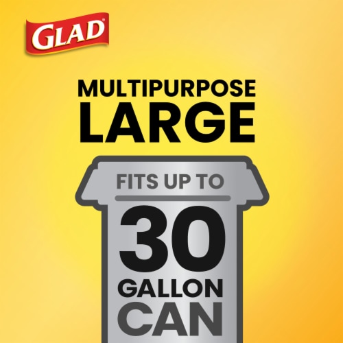 Glad Force Flex Stretchable Strength Rip Protection 30 Gallon Large  Drawstring Trash Bags 25ct