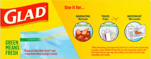 Glad® Zipper Freezer Storage Plastic Bags Perspective: top