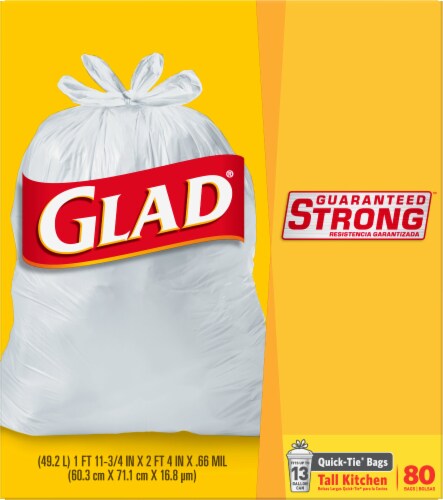 Glad Tall Kitchen Quick-Tie Trash Bags Perspective: top