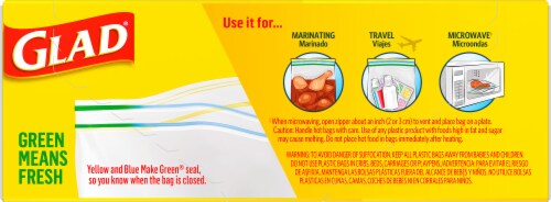 Glad® Zipper Food Storage Sandwich Bags Perspective: top