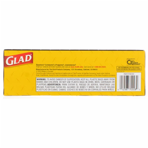 Glad Lawn & Leaf Trash Bags, 39 Gallon, Quick-Tie, 12 Ct Perspective: top