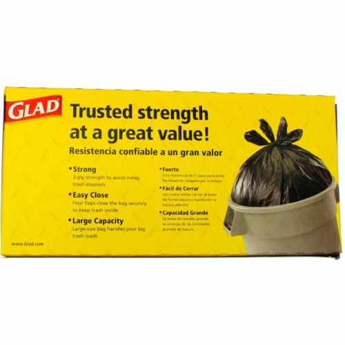 Order Glad Strong Quick-Tie Large Black Trash Bags, 30 Gallon