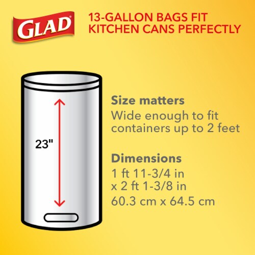 Glad ForceFlex Fragrance Free Drawstring Tall Kitchen Trash Bags 13 Gallon Perspective: top