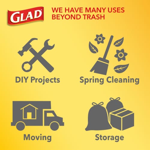 Glad ForceFlex Tall Kitchen Drawstring OdorShield Trash Bags Perspective: top