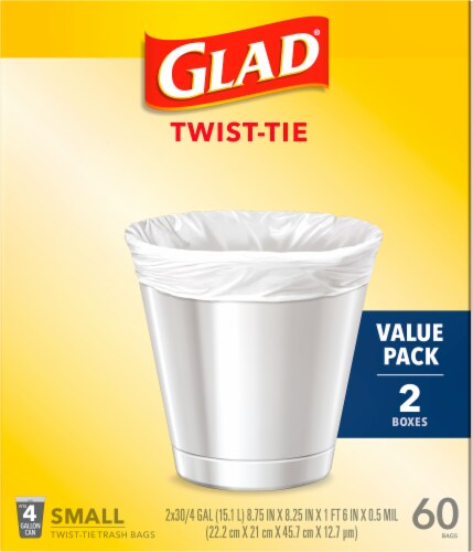 Glad Small Twist-Tie Trash Bags Perspective: top
